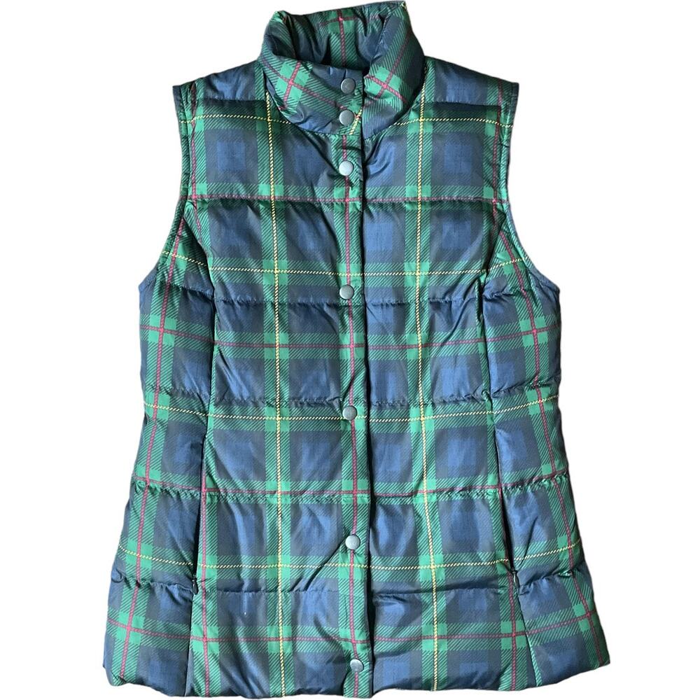 J.Jill Blackwatch Plaid Quilted Puffer Vest XS (fits more like S)